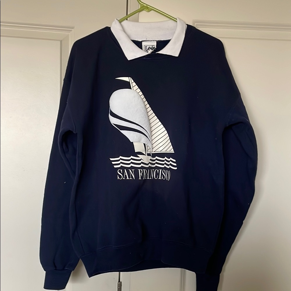Vintage Lee Heavyweight Collar Navy Sweatshirt